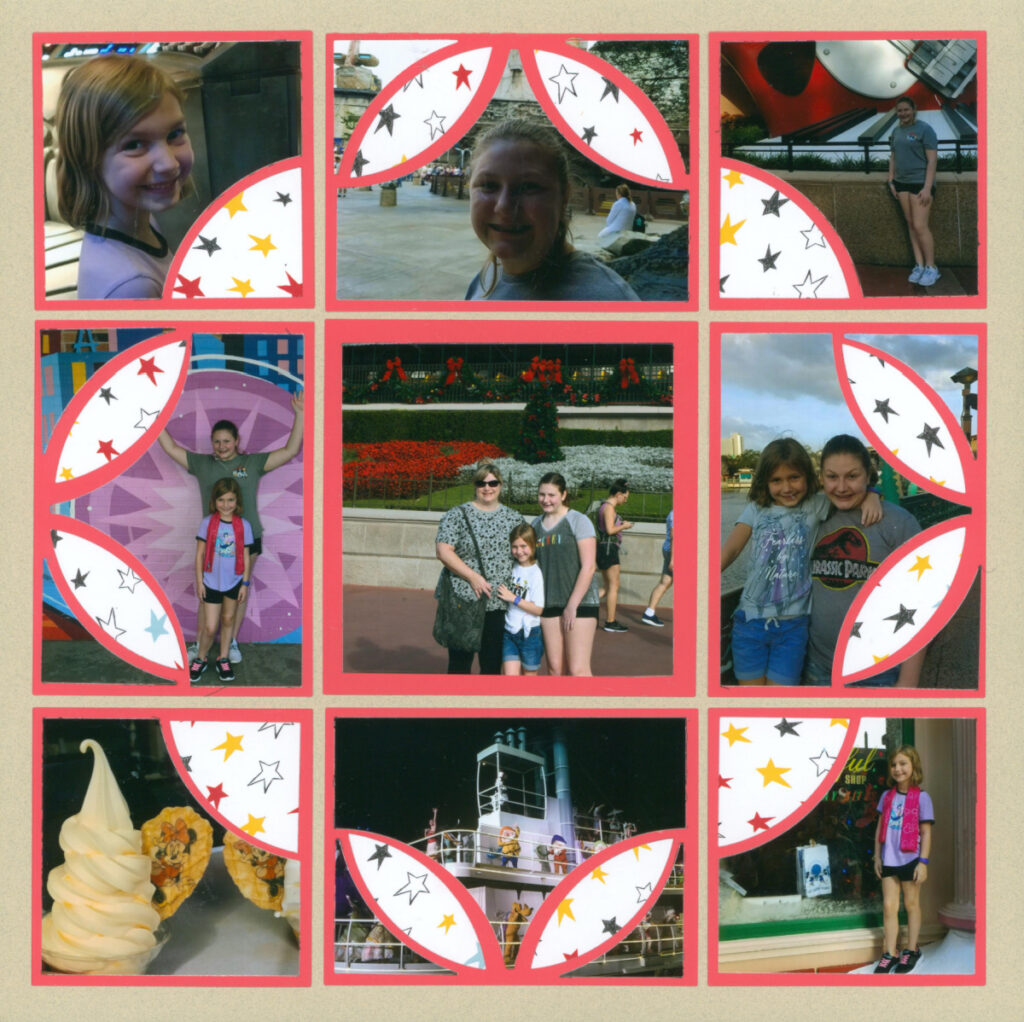 disney scrapbook layouts using Mosaic Moments