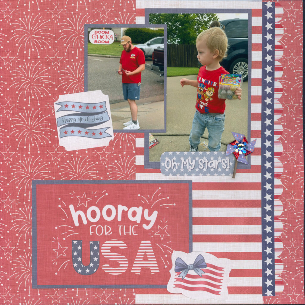 4th of July Scrapbook Layout