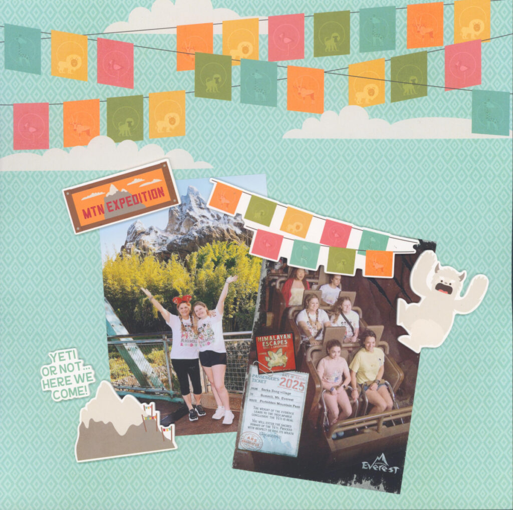 Disney Animal Kingdom scrapbook layouts